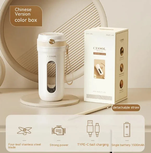 Draagbare elektrische sapbeker  Compacte, automatische blender voor thuis en onderweg, geschikt voor het crushen van ijs.