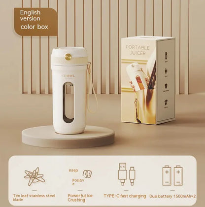 Draagbare elektrische sapbeker  Compacte, automatische blender voor thuis en onderweg, geschikt voor het crushen van ijs.